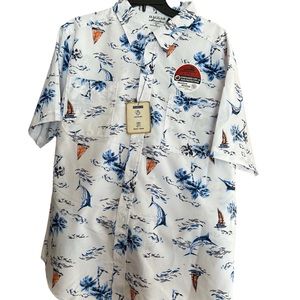Men’s casual shirt button down blue swordfish